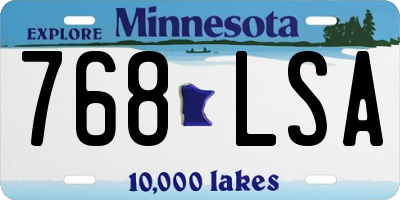 MN license plate 768LSA