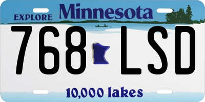 MN license plate 768LSD
