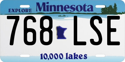 MN license plate 768LSE