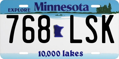 MN license plate 768LSK