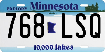 MN license plate 768LSQ