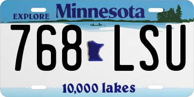 MN license plate 768LSU