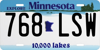 MN license plate 768LSW