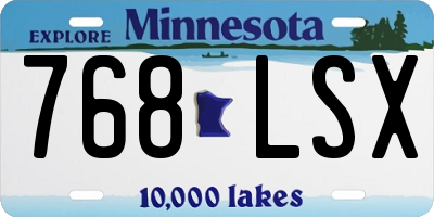 MN license plate 768LSX
