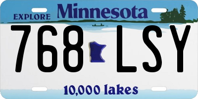 MN license plate 768LSY