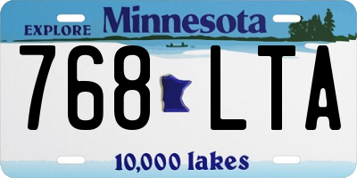 MN license plate 768LTA