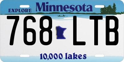 MN license plate 768LTB