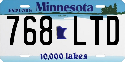 MN license plate 768LTD