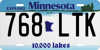 MN license plate 768LTK
