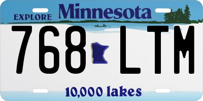 MN license plate 768LTM
