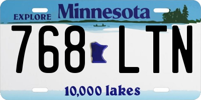 MN license plate 768LTN