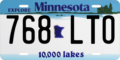 MN license plate 768LTO