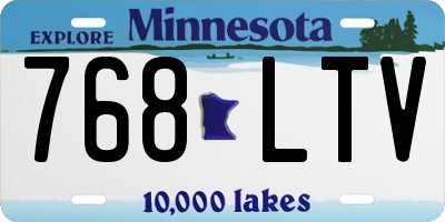 MN license plate 768LTV