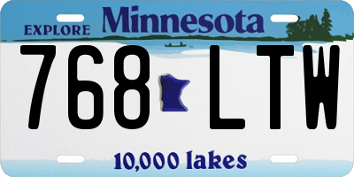 MN license plate 768LTW