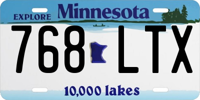MN license plate 768LTX