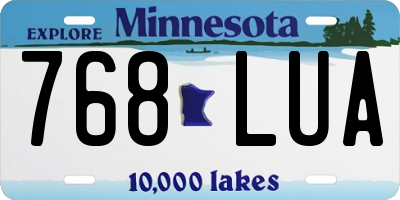 MN license plate 768LUA