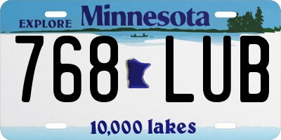 MN license plate 768LUB