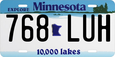 MN license plate 768LUH