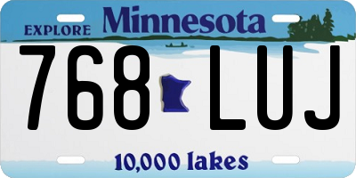 MN license plate 768LUJ