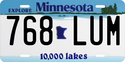 MN license plate 768LUM