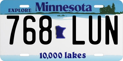 MN license plate 768LUN