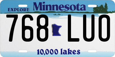 MN license plate 768LUO