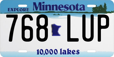 MN license plate 768LUP