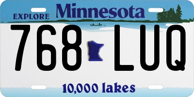 MN license plate 768LUQ