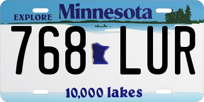 MN license plate 768LUR