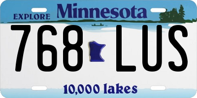 MN license plate 768LUS