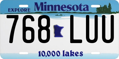 MN license plate 768LUU