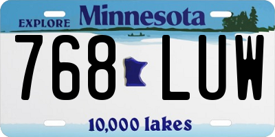 MN license plate 768LUW
