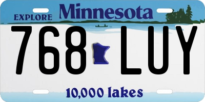 MN license plate 768LUY