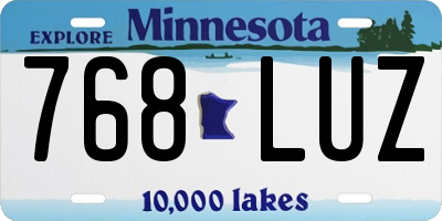 MN license plate 768LUZ