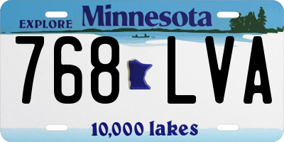 MN license plate 768LVA