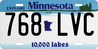 MN license plate 768LVC