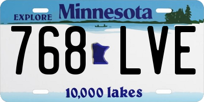 MN license plate 768LVE