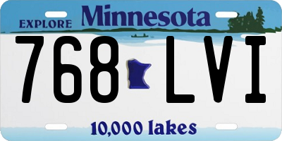 MN license plate 768LVI