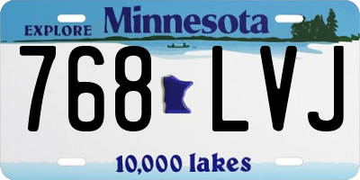 MN license plate 768LVJ
