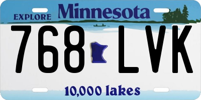 MN license plate 768LVK