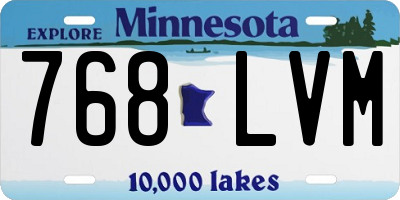 MN license plate 768LVM