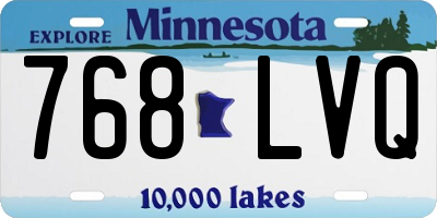 MN license plate 768LVQ