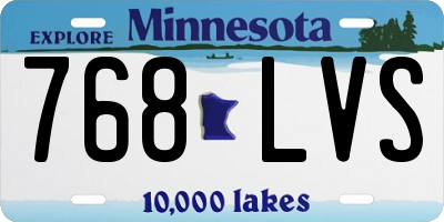 MN license plate 768LVS