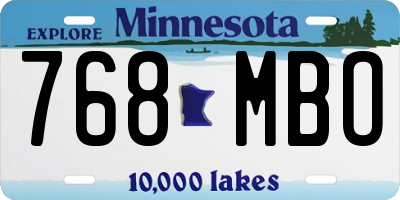 MN license plate 768MBO