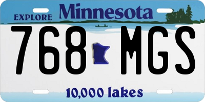 MN license plate 768MGS