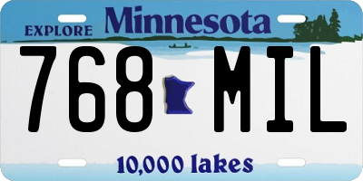 MN license plate 768MIL