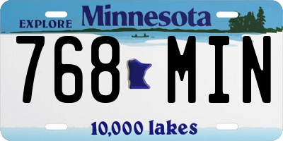 MN license plate 768MIN