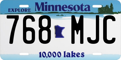 MN license plate 768MJC
