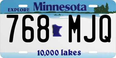 MN license plate 768MJQ