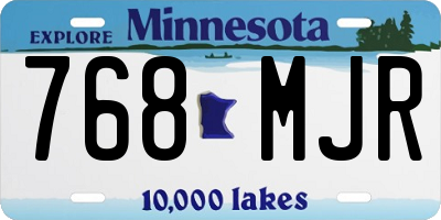 MN license plate 768MJR